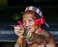 Portrait of a man Mentawai tribe. Close-up.